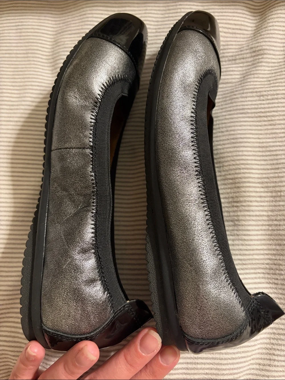 Josef Seibel Pippa Ballet Flats - silver and Black - Size 39